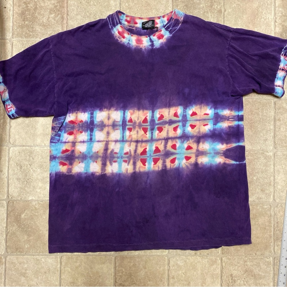 Tie-Dye T-Shirt ‘90s VTG USA L Measurement Purple Good Condition